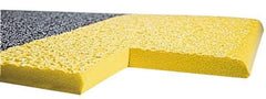Wearwell - 60' Long x 4' Wide, Dry Environment, Anti-Fatigue Matting - Black with Yellow Borders, Urethane with Vinyl Sponge Base, Rounded on 4 Sides - Eagle Tool & Supply