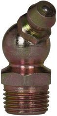Value Collection - 45° Head Angle, 1/8 NPT Steel Standard Grease Fitting - 11.11mm Hex - Eagle Tool & Supply