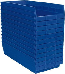 Akro-Mils - 17-7/8" Deep, Blue Hopper Shelf Bin - 4" High x 8-3/8" Wide x 17-7/8" Long - Eagle Tool & Supply