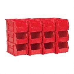 Akro-Mils - 30 Lb. Load Capacity, 10-7/8" Deep, Red Polymer Hopper Stacking Bin - 5" High x 5-1/2" Wide x 10-7/8" Long - Eagle Tool & Supply