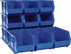 Akro-Mils - 60 Lb. Load Capacity, 14-3/4" Deep, Blue Polymer Hopper Stacking Bin - 7" High x 8-1/4" Wide x 14-3/4" Long - Eagle Tool & Supply