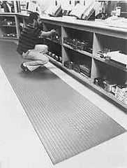Wearwell - 60' Long x 6' Wide, Dry Environment, Anti-Fatigue Matting - Black, Vinyl with Vinyl Sponge Base, Rounded on 4 Sides - Eagle Tool & Supply