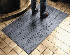 Wearwell - 60' Long x 3' Wide, Dry/Wet Environment, Anti-Fatigue Matting - Black, Vinyl with Vinyl Base, Beveled on 4 Sides - Eagle Tool & Supply
