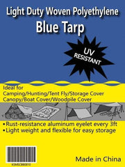 Value Collection - 20' Long x 12' Wide Polyethylene Tarp & Dust Cover - Blue - Eagle Tool & Supply