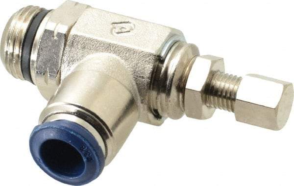 Value Collection - 145 Max psi, Meter Out Screw Adjusted Flow Control Valve - Buna N O Ring, 3/8" Tube Outside Diam - Eagle Tool & Supply