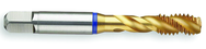 10-32 2B 3-Flute PM Cobalt Blue Ring Semi-Bottoming 40 degree Spiral Flute Tap-TiN - Eagle Tool & Supply