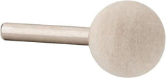 Value Collection - 1" Diam, 1/4" Shank Diam, Ball Shaped Mounted Bob - Medium Density, 1" Head Length, 2" Shank Length, Wool Felt - Eagle Tool & Supply