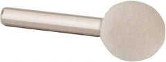 Value Collection - 3/4" Diam, 1/4" Shank Diam, Ball Shaped Mounted Bob - Hard Density, 3/4" Head Length, 2" Shank Length, Wool Felt - Eagle Tool & Supply