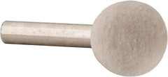 Value Collection - 3/4" Diam, 1/4" Shank Diam, Ball Shaped Mounted Bob - Medium Density, 3/4" Head Length, 2" Shank Length, Wool Felt - Eagle Tool & Supply