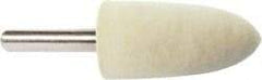 Value Collection - 1" Diam, 1/4" Shank Diam, Bullet Shaped Mounted Bob - Medium Density, 2" Head Length, 2" Shank Length, Wool Felt - Eagle Tool & Supply