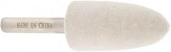 Value Collection - 3/4" Diam, 1/4" Shank Diam, Bullet Shaped Mounted Bob - Rock Hard Density, 1-1/2" Head Length, 2" Shank Length, Wool Felt - Eagle Tool & Supply