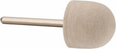 Value Collection - 3/4" Diam, 1/8" Shank Diam, Oval Shaped Mounted Bob - Hard Density, 3/4" Head Length, 2" Shank Length, Wool Felt - Eagle Tool & Supply