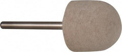 Value Collection - 3/4" Diam, 1/8" Shank Diam, Oval Shaped Mounted Bob - Rock Hard Density, 3/4" Head Length, 2" Shank Length, Wool Felt - Eagle Tool & Supply