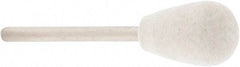Value Collection - 1/2" Diam, 1/8" Shank Diam, Olive Shaped Mounted Bob - Rock Hard Density, 3/4" Head Length, 2" Shank Length, Wool Felt - Eagle Tool & Supply