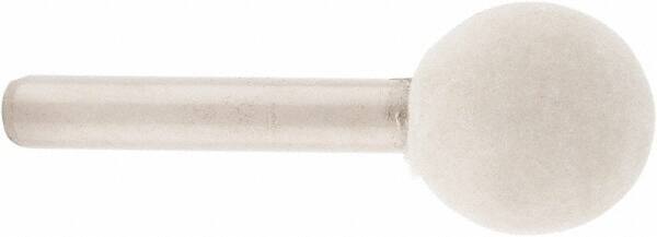 Value Collection - 3/4" Diam, 1/4" Shank Diam, Ball Shaped Mounted Bob - Rock Hard Density, 3/4" Head Length, 2" Shank Length, Wool Felt - Eagle Tool & Supply