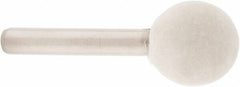 Value Collection - 3/4" Diam, 1/4" Shank Diam, Ball Shaped Mounted Bob - Rock Hard Density, 3/4" Head Length, 2" Shank Length, Wool Felt - Eagle Tool & Supply