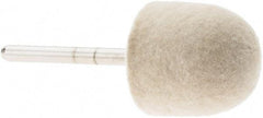 Value Collection - 3/4" Diam, 1/8" Shank Diam, Oval Shaped Mounted Bob - Medium Density, 3/4" Head Length, 2" Shank Length, Wool Felt - Eagle Tool & Supply