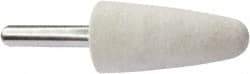 Value Collection - 3/4" Diam, 1/4" Shank Diam, Conical Shaped Mounted Bob - Hard Density, 1-1/2" Head Length, 2" Shank Length, Wool Felt - Eagle Tool & Supply