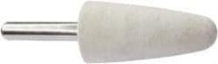 Value Collection - 3/4" Diam, 1/4" Shank Diam, Conical Shaped Mounted Bob - Medium Density, 1-1/2" Head Length, 2" Shank Length, Wool Felt - Eagle Tool & Supply