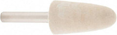 Value Collection - 3/4" Diam, 1/4" Shank Diam, Conical Shaped Mounted Bob - Rock Hard Density, 1-1/2" Head Length, 2" Shank Length, Wool Felt - Eagle Tool & Supply