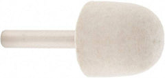 Value Collection - 1" Diam, 1/4" Shank Diam, Oval Shaped Mounted Bob - Rock Hard Density, 1" Head Length, 2" Shank Length, Wool Felt - Eagle Tool & Supply