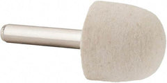 Value Collection - 1" Diam, 1/4" Shank Diam, Oval Shaped Mounted Bob - Hard Density, 1" Head Length, 2" Shank Length, Wool Felt - Eagle Tool & Supply
