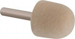 Value Collection - 1" Diam, 1/4" Shank Diam, Oval Shaped Mounted Bob - Medium Density, 1" Head Length, 2" Shank Length, Wool Felt - Eagle Tool & Supply