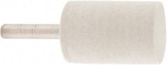 Value Collection - 1" Diam, 1/4" Shank Diam, Cylinder Shaped Mounted Bob - Hard Density, 1-1/2" Head Length, 2" Shank Length, Wool Felt - Eagle Tool & Supply