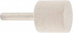 Value Collection - 1" Diam, 1/4" Shank Diam, Cylinder Shaped Mounted Bob - Rock Hard Density, 1" Head Length, 2" Shank Length, Wool Felt - Eagle Tool & Supply