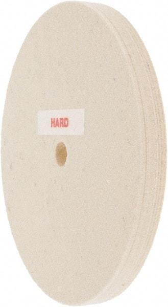 Value Collection - 6" Diam x 1/2" Thick Unmounted Buffing Wheel - 1 Ply, Polishing Wheel, 1/2" Arbor Hole, Hard Density - Eagle Tool & Supply