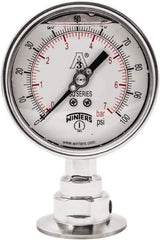 Winters - 4" Dial, 2 Thread, 0-100 Scale Range, Pressure Gauge - Lower Connection Mount, Accurate to 0.01% of Scale - Eagle Tool & Supply