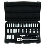 STANLEY® 1/4" Drive 30 Piece Fractional & Metric Socket Set – 6 & 12 Point - Eagle Tool & Supply