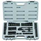 STANLEY® 1/4" & 3/8" Drive 69 Piece Fractional & Metric Black Chrome Laser Etched Socket Set - Eagle Tool & Supply