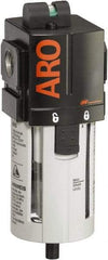 ARO/Ingersoll-Rand - 1/2" Port Coalescing Filter - Polycarbonate Bowl, Automatic Drain, 150 Max psi, 0.3 Micron Rating, 2.756" Long x 2.874" Wide x 8.583" High - Eagle Tool & Supply
