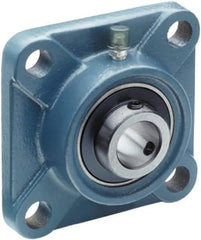 Tritan - 80mm ID, 208mm OAL x 83.3mm OAH 4-Bolt Flange - 12,185 Lb Static Cap, 16,074 Lb Dyn Cap, 6-1/2" Btw Mnt Hole Ctrs, 34mm Base-to-Ctr Ht, Cast Iron/Steel - Eagle Tool & Supply