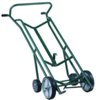 4-Wheel Drum Truck - 1000 lb Cacity - 10" Poly wheels forward - 6' Poly wheels back - Easy Handle -- 59 H x 24 W - Eagle Tool & Supply