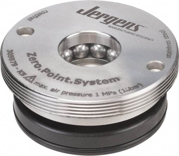 Jergens - ZPS Pneumatic CNC Quick Change Clamping Module - 1 Module Center, M10 Top Mount, 6,000 kN Retention Force, 6 bar (87 Lb/Sq In) Unlocking Pressure, 0.02mm Repeatability - Eagle Tool & Supply