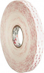3M - 1/2" x 36 Yd Acrylic Adhesive Double Sided Tape - 45 mil Thick, Dark Gray, Acrylic Foam Liner, Continuous Roll, Series 4611 - Eagle Tool & Supply