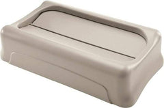 Rubbermaid - Rectangle Lid for Use with Rectangular Trash Cans - Beige, For Slim Jim Trash Cans - Eagle Tool & Supply