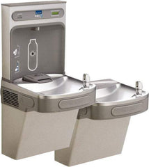 ELKAY - 8 GPH Cooling Capacity Barrier Free Wall Mounted Water Cooler & Fountain - Bottle Filling, 20 to 105 psi, 0.20 hp, Stainless Steel - Eagle Tool & Supply