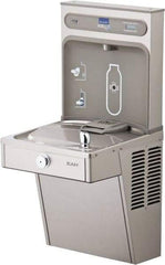 ELKAY - 8 GPH Cooling Capacity Barrier Free Wall Mounted Water Cooler & Fountain - Bottle Filling, 20 to 105 psi, 0.20 hp, Stainless Steel - Eagle Tool & Supply