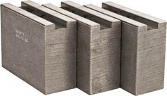 Abbott Workholding Products - 1.5mm x 60° Serrated Attachment, Square Soft Lathe Chuck Jaw - 3 Jaws, Aluminum, 63/64" Btw Mount Hole Ctrs, 4" Long x 1-1/2" Wide x 3" High, 0.5512" Groove, 0.4724" & 12mm Fastener - Eagle Tool & Supply