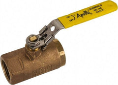 Apollo - 1" Pipe, Standard Port, Bronze Standard Ball Valve - 2 Piece, NPT Ends, Locking Lever Handle, 600 WOG, 150 WSP - Eagle Tool & Supply