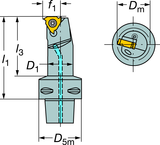 C3-R166.0KF-12050-11 Capto® and SL Turning Holder - Eagle Tool & Supply