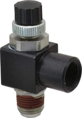 ARO/Ingersoll-Rand - 1/8" Male NPT x 1/8" Female NPT Right Angle Flow Control Valve - 0 to 150 psi & Brass Material - Eagle Tool & Supply