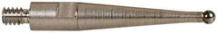 TESA Brown & Sharpe - 1mm Ball Diam, Carbide, Ball Test Indicator Contact Point - 1/2" Contact Point Length, Use with Brown & Sharpe TESATAST Dial Test Indicators - Eagle Tool & Supply