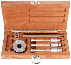 TESA Brown & Sharpe - 1/2 to 0.8", Hole Mechanical Inside Micrometer Set - 0.0001" Graduation, Friction Thimble, (2) Setting Rings Included - Eagle Tool & Supply