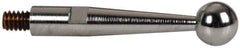 TESA Brown & Sharpe - 3mm Ball Diam, Steel, Ball Test Indicator Contact Point - 1/2" Contact Point Length, Use with Brown & Sharpe BesTest 599 Series - Eagle Tool & Supply
