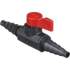 Asahi/America - 1/4" Pipe, Full Port, PVC Ball Valve - 1 Piece, Hose x Hose Ends, Tee Handle, 150 WOG - Eagle Tool & Supply
