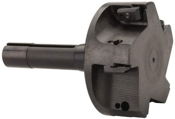 APT - 4" Cut Diam, 0.65" Max Depth of Cut, 5-7/8" OAL, Indexable Square Shoulder End Mill - TPC 32..., TPG 32., TPU 32. Inserts, R8 Taper Shank, 90° Lead Angle, Series Tri-Dex - Eagle Tool & Supply